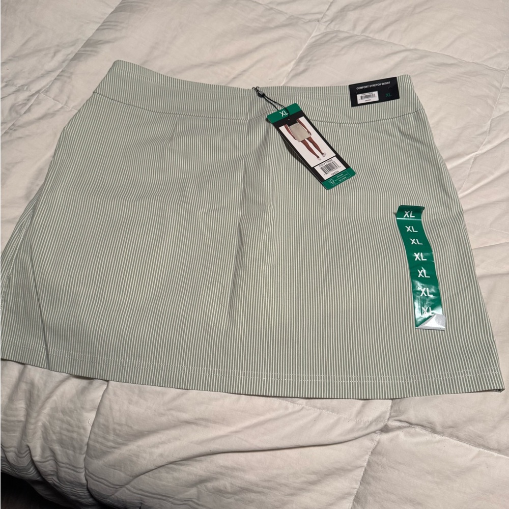 Green Striped Women's Skirt